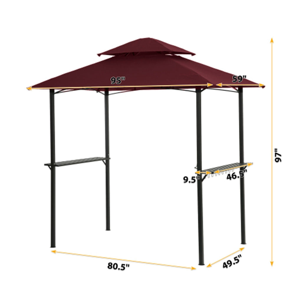 Outdoor Grill Gazebo 8 x 5 ft Double Tier Canopy U939