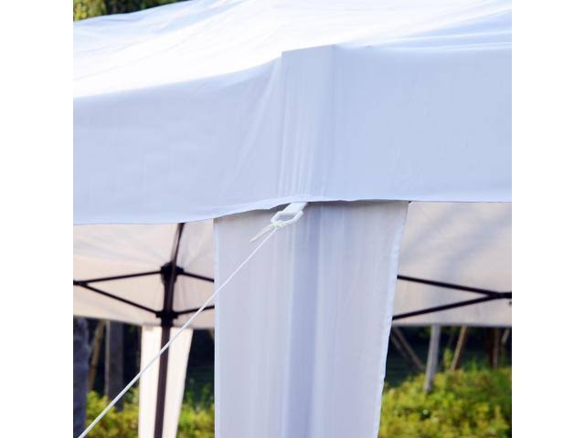 10x20 ft Pop Up Canopy Tent with Sides White R58355