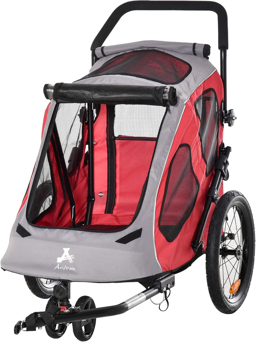 Dog Bike Trailer 2-in-1 Pet Stroller with 360 Swivel Wheel T22005