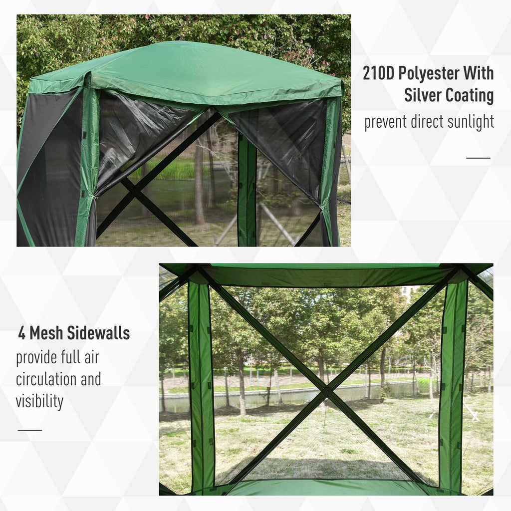 7x7 Pop Up Camping Canopy Tent with Mesh Screen Green M79526