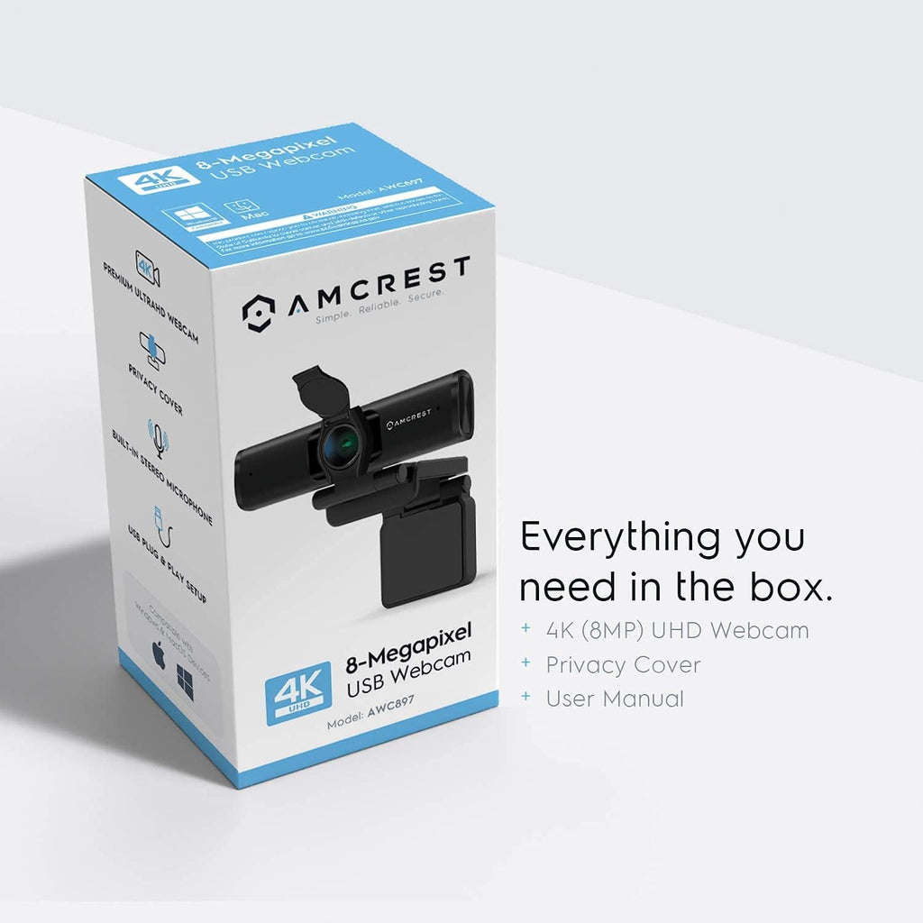 4K Webcam with Microphone & Privacy Cover X41974