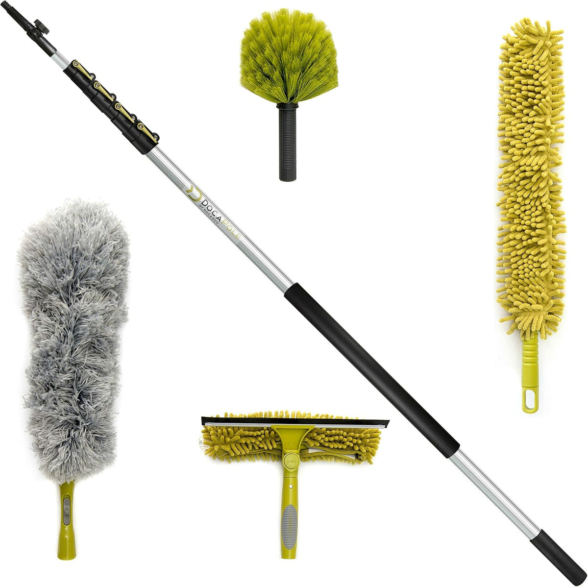 30 Foot Extension Pole Cleaning Kit with Dusting Attachments and Squeegee L148