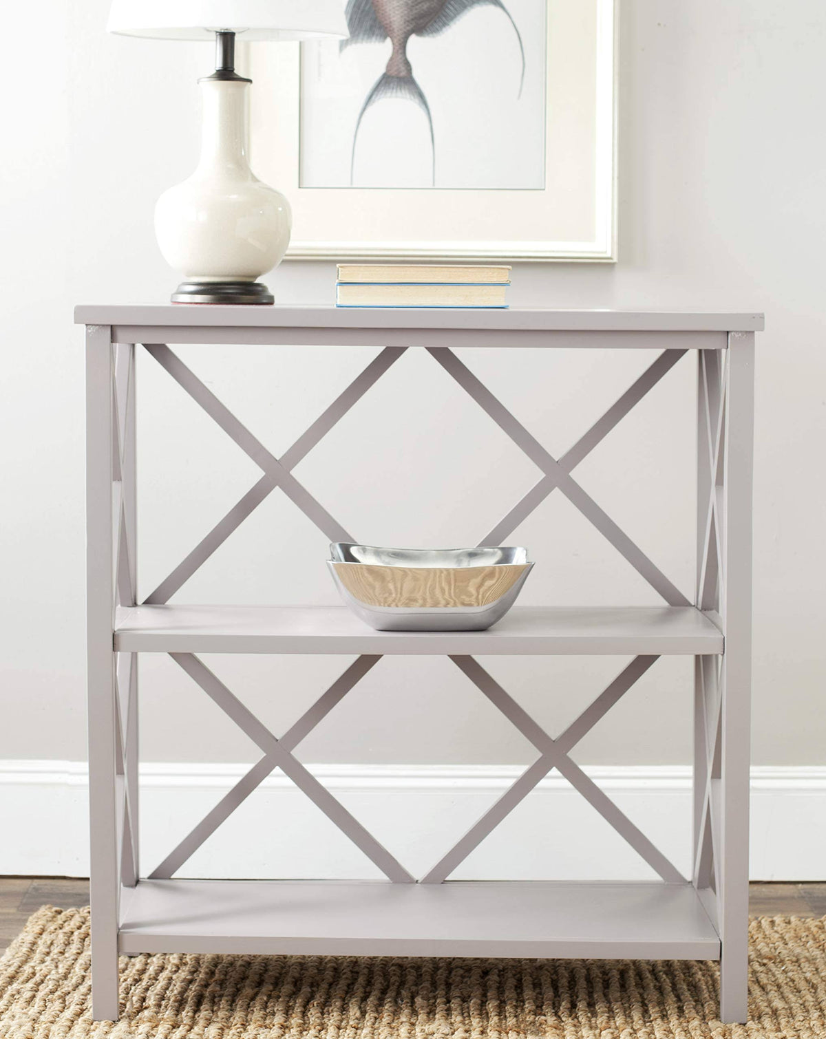 Grey Open Bookcase W5418