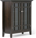 39 inch Rustic Medium Storage Cabinet with 2 Tempered Glass Doors K28157