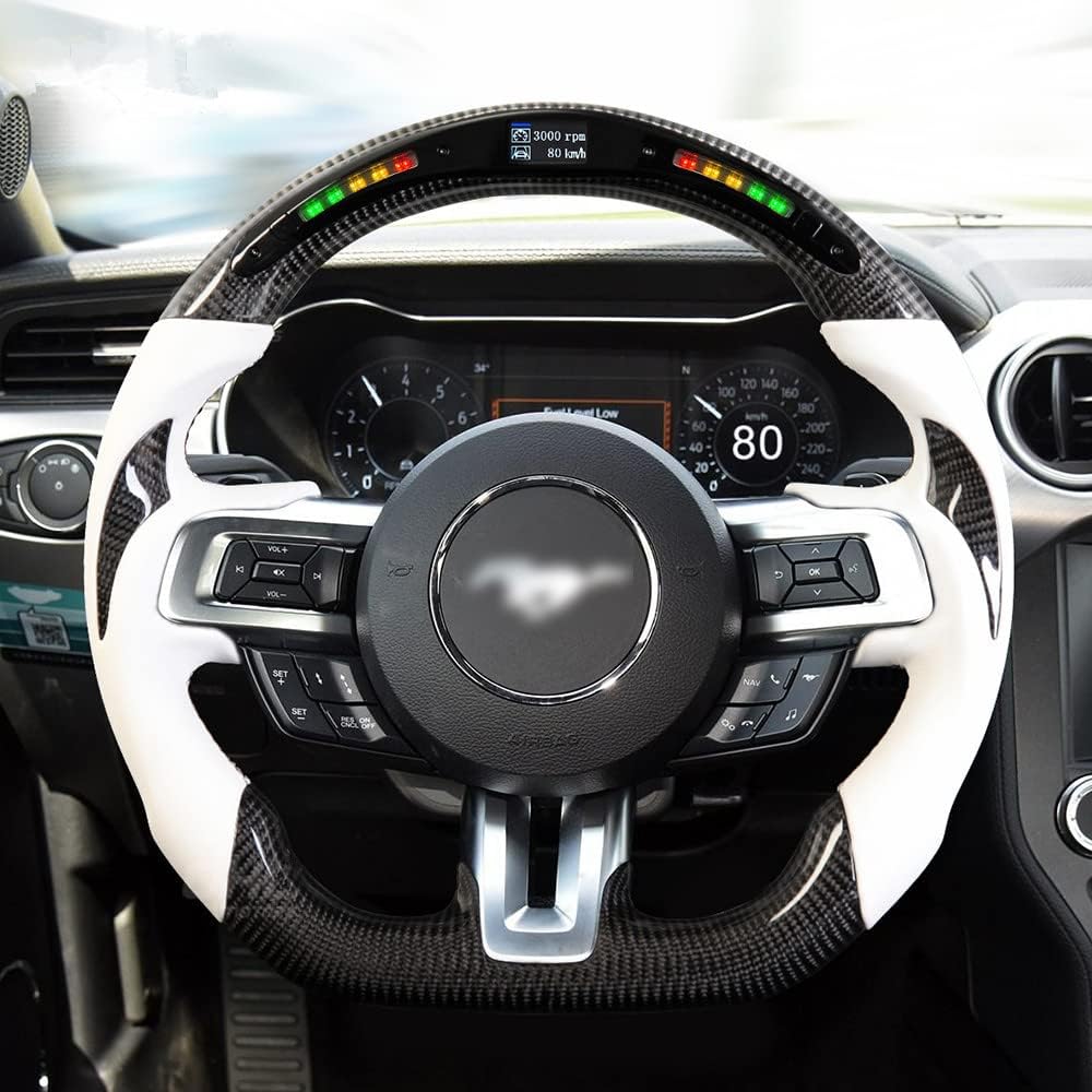 Matte Forged Carbon Fiber LED Steering Wheel Q38440