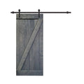24 in. x 84 in. Gray Knotty Pine Wood Interior Sliding Barn Door with Hardware Kit X7449