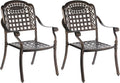 Bronze Cast Aluminum Dining Set 2 Chairs U783248