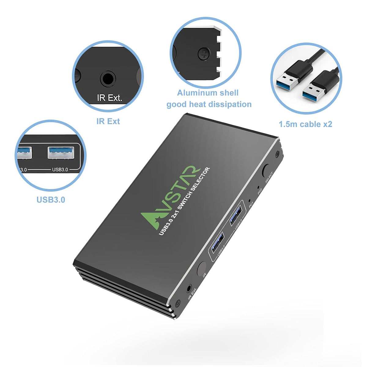 USB 3.1 3.0 4 Port KVM Switch Selector Q646307