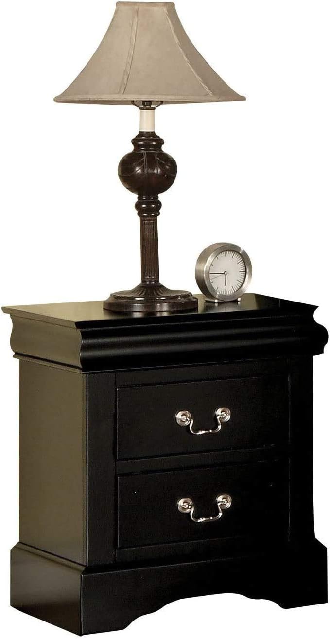 2 Drawer Gray Wooden Nightstand H44075