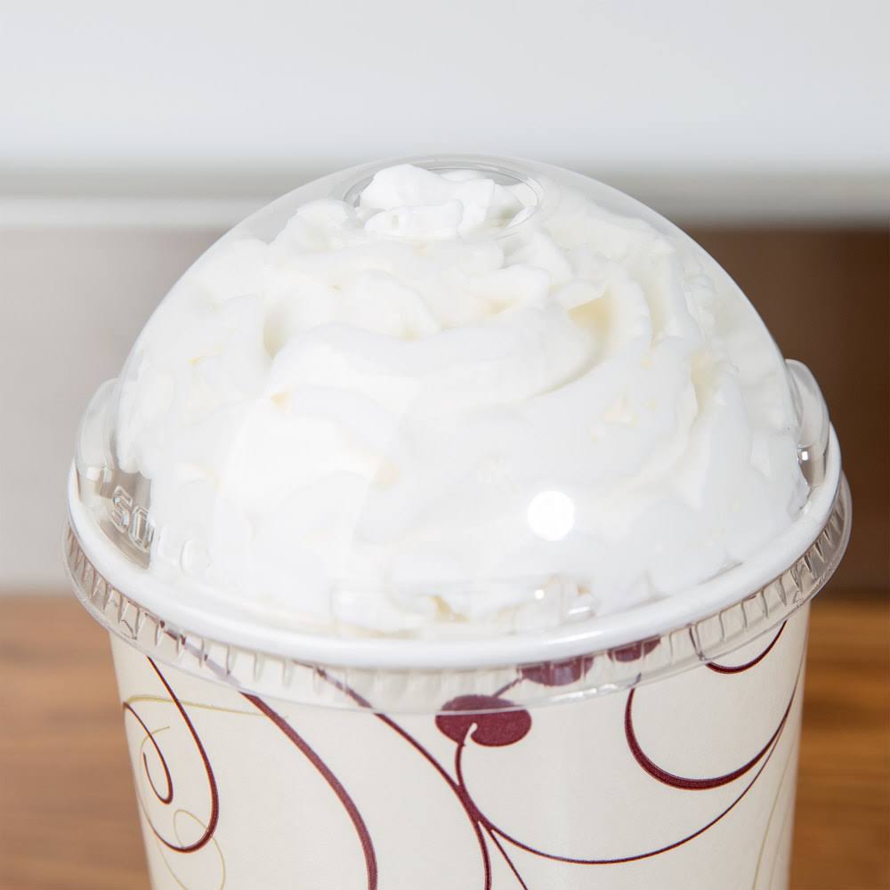32 oz Clear Plastic Dome Lid with Hole H429388