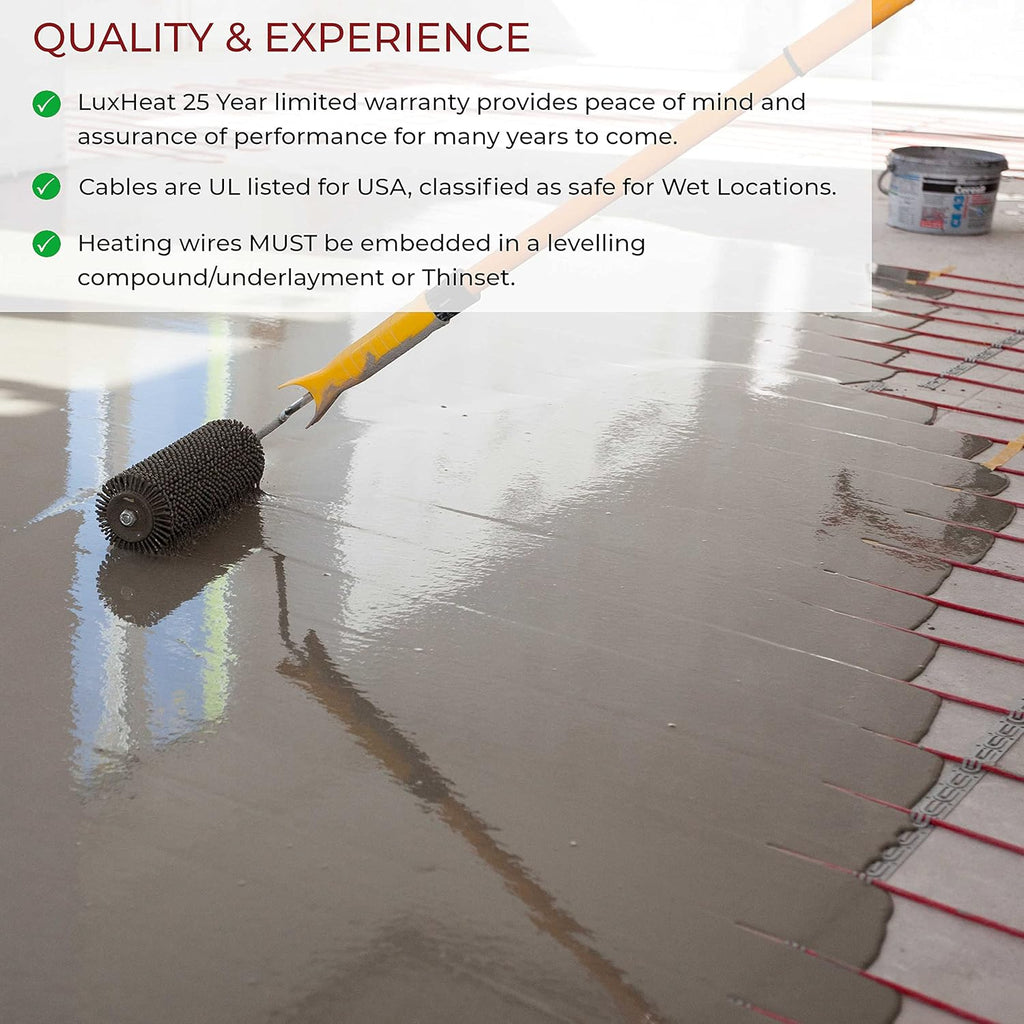 120v Electric Radiant Floor Heating Cable Set with Programmable Thermostat Q1971
