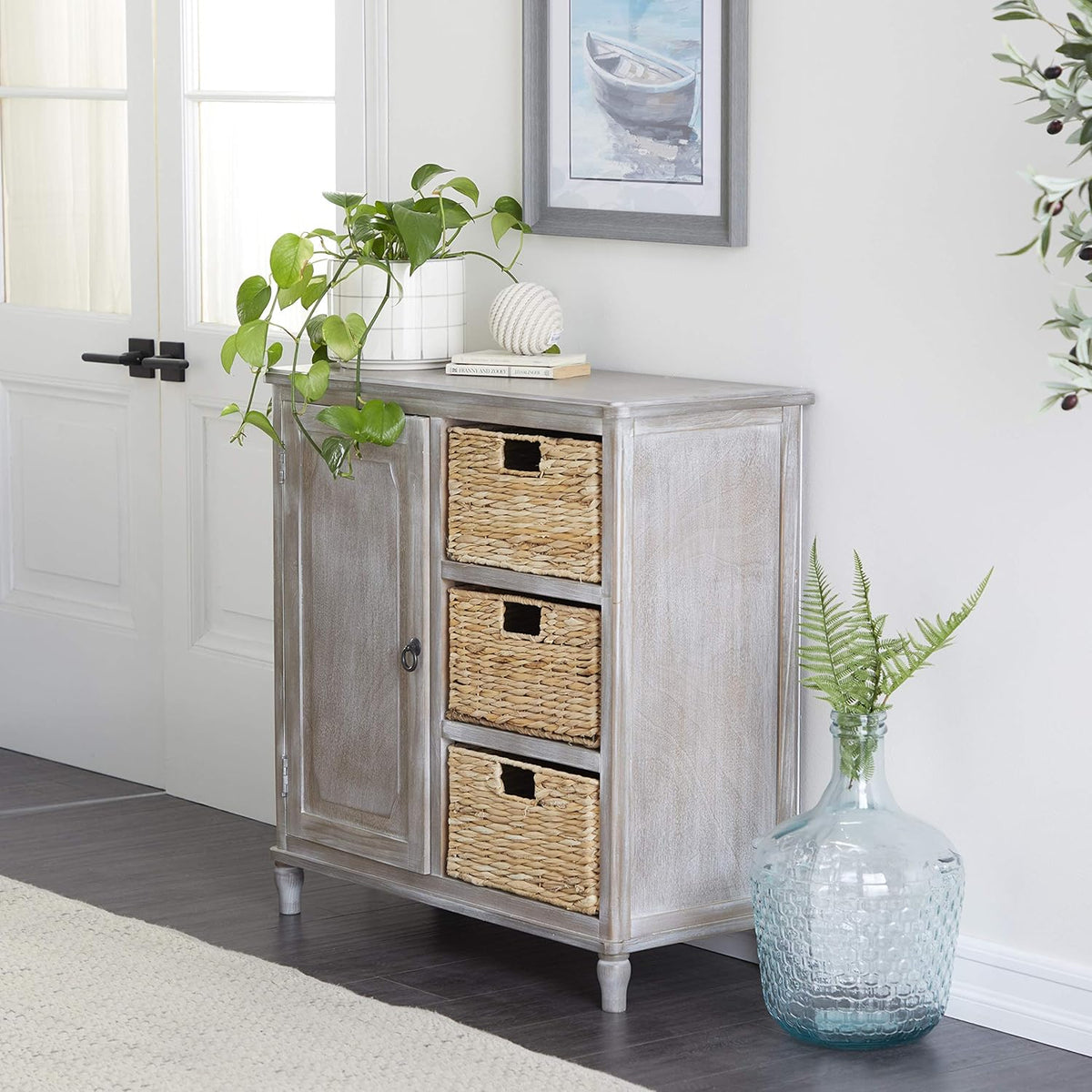 Wood Basket Cabinet U669405