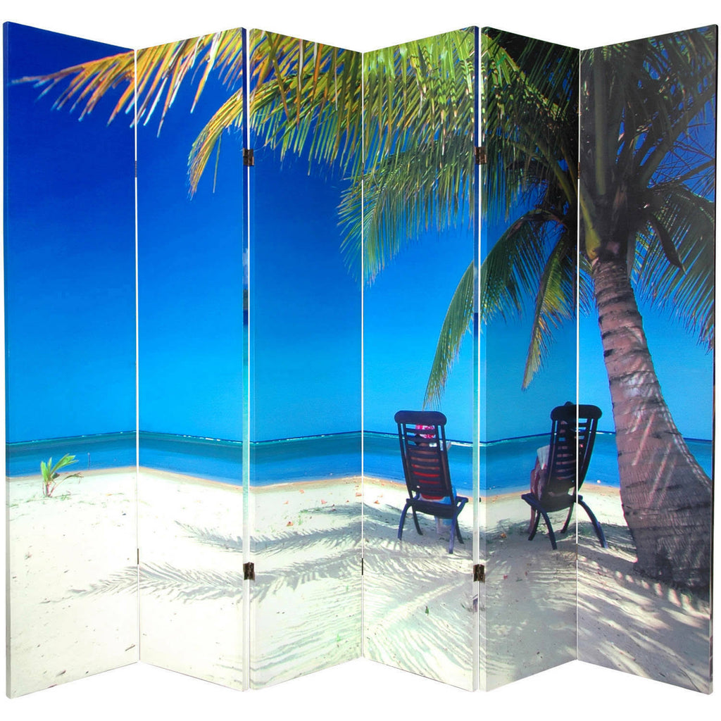 6 ft. Tall Double Sided Ocean Canvas Room Divider I66656