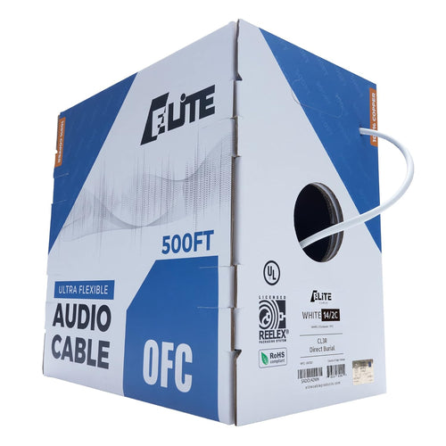 14AWG/4-Conductor Speaker Wire Cable, 500ft White U837
