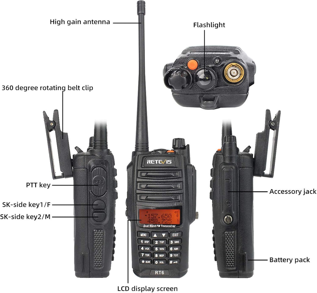 Waterproof Dual Band Rechargeable 2 Way Radio 2 Pack U261439