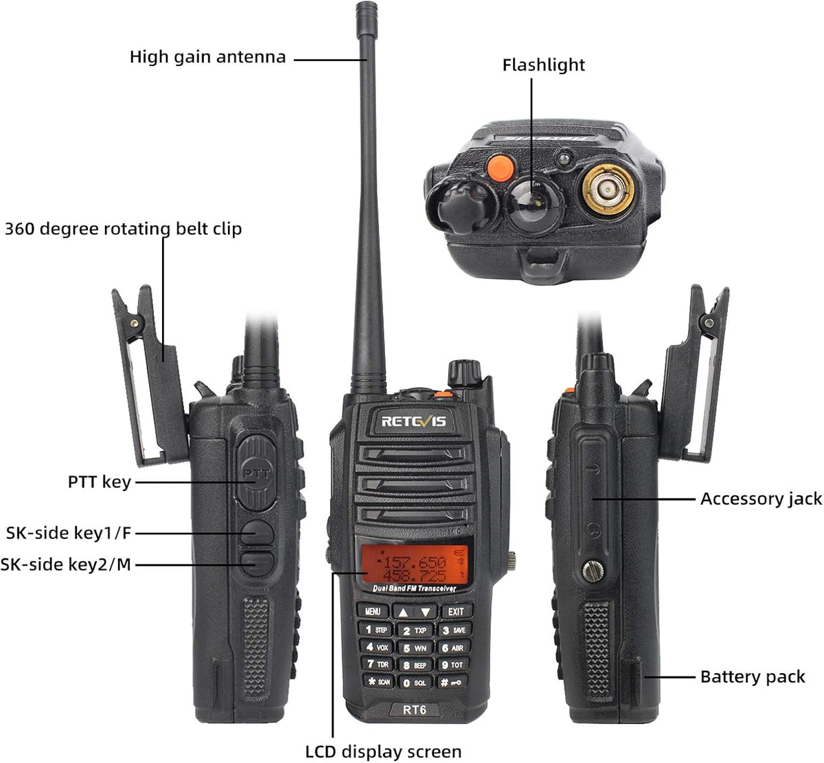 Waterproof Dual Band Rechargeable 2 Way Radio 2 Pack U261439