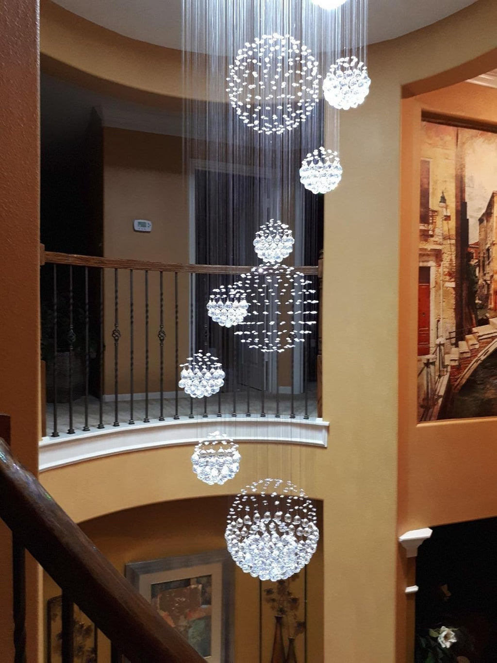Modern Spiral Crystal Chandelier Large Flush Mount Ceiling Light Fixture A9515