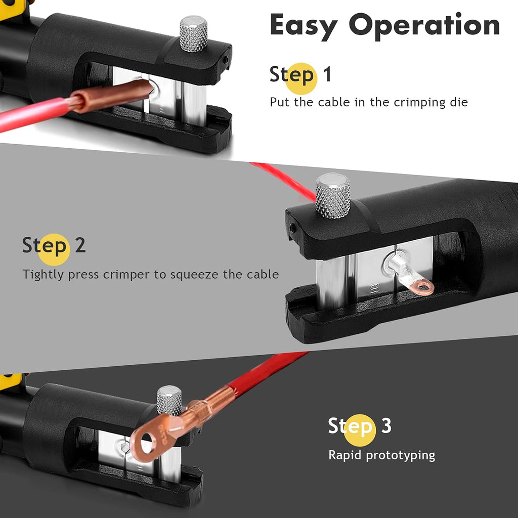16 Ton Hydraulic Wire Crimping Tool Set with 11 Dies V788
