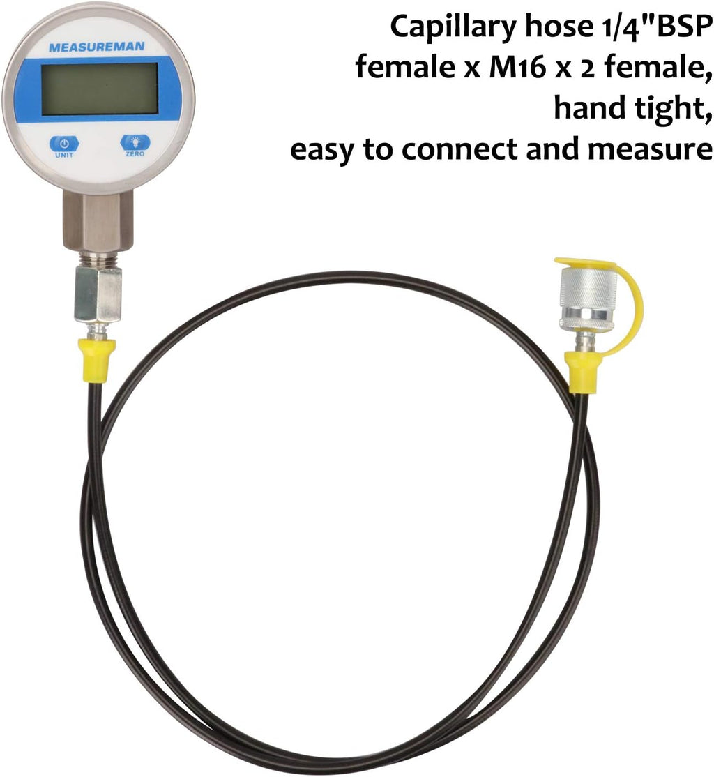 Excavator Hydraulic Digital Pressure Test Coupling Kit, 6 Couplings, 3 Gauges, 2 Hoses K112329