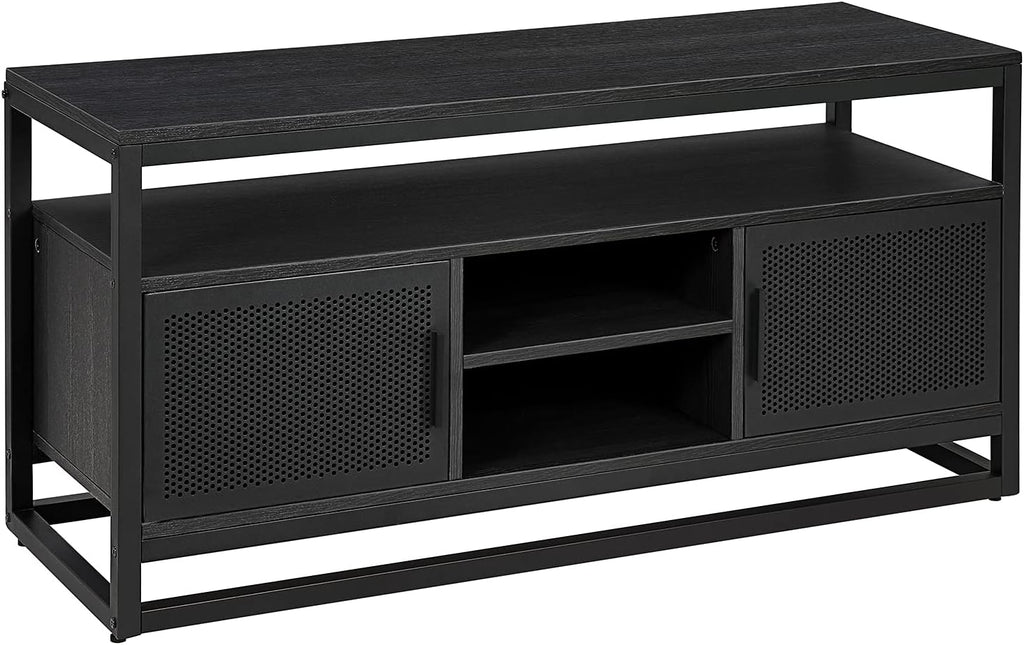 Rustic TV Media Stand with Open Storage Shelves W168