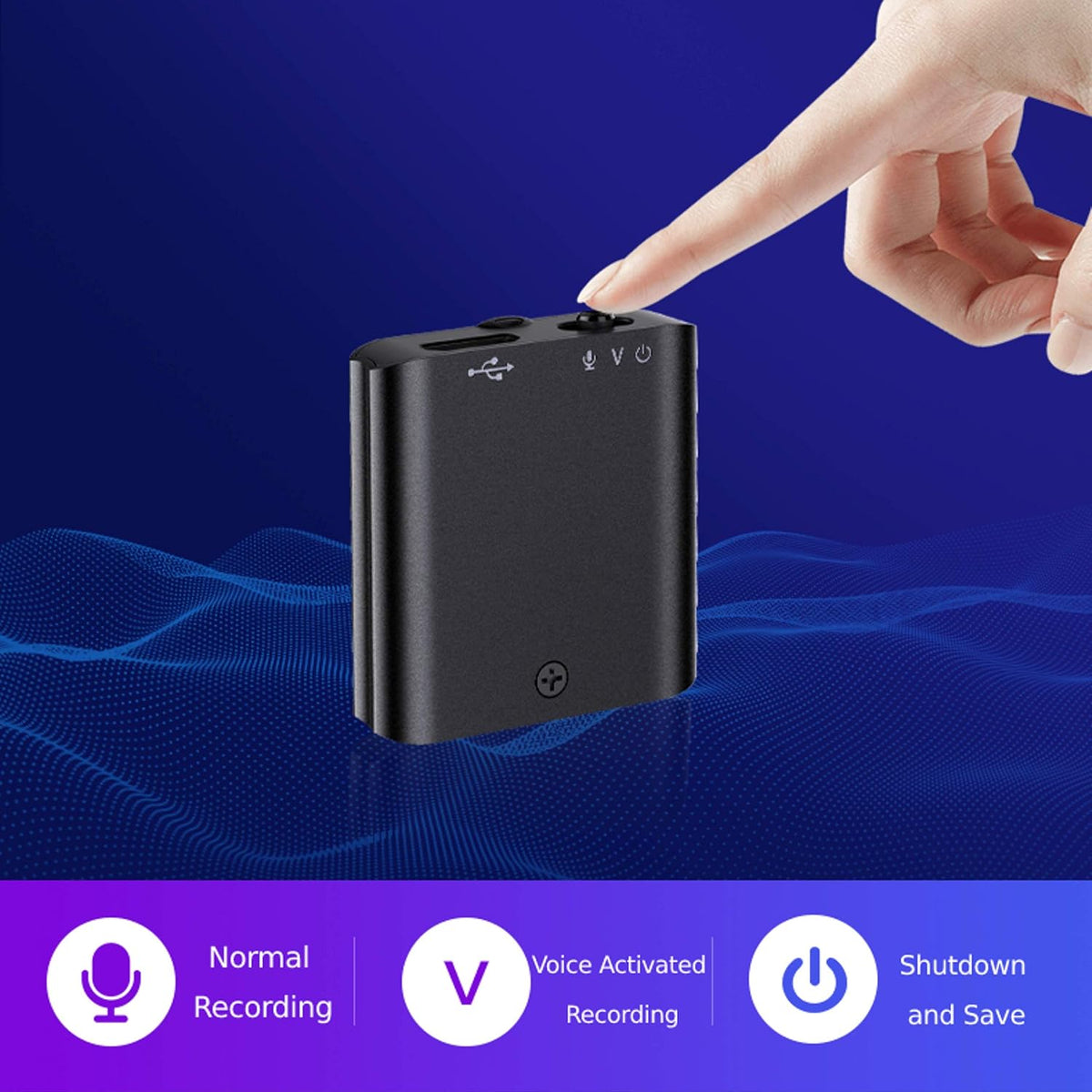Mini Voice Activated Recorder 16 GB Pack of 2 U9169