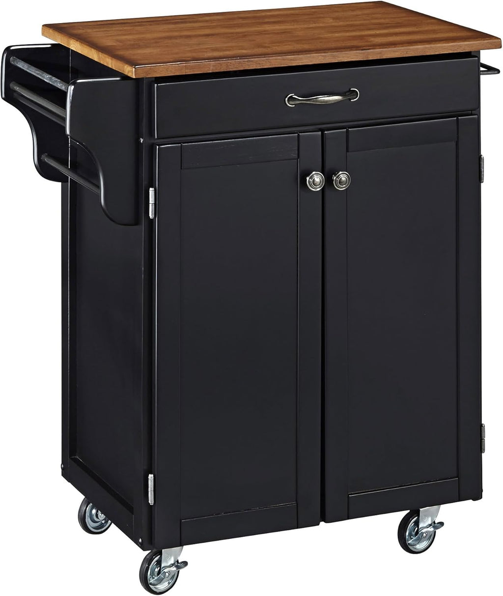 Cherry 2 Door Kitchen Cart with Oak Top V220832