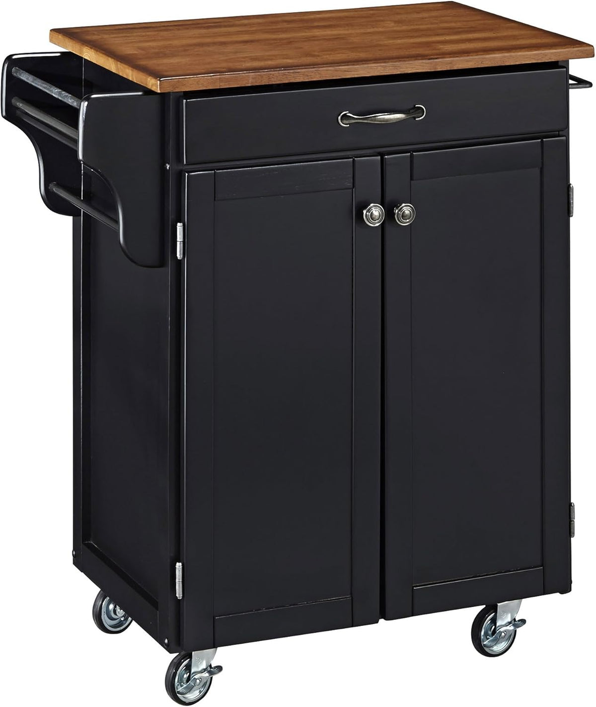 Cherry 2 Door Kitchen Cart with Oak Top V220832