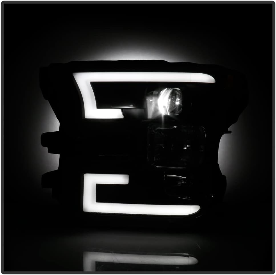 For 2015-2017 Ford F150 Black LED Projector Headlights Assembly C643