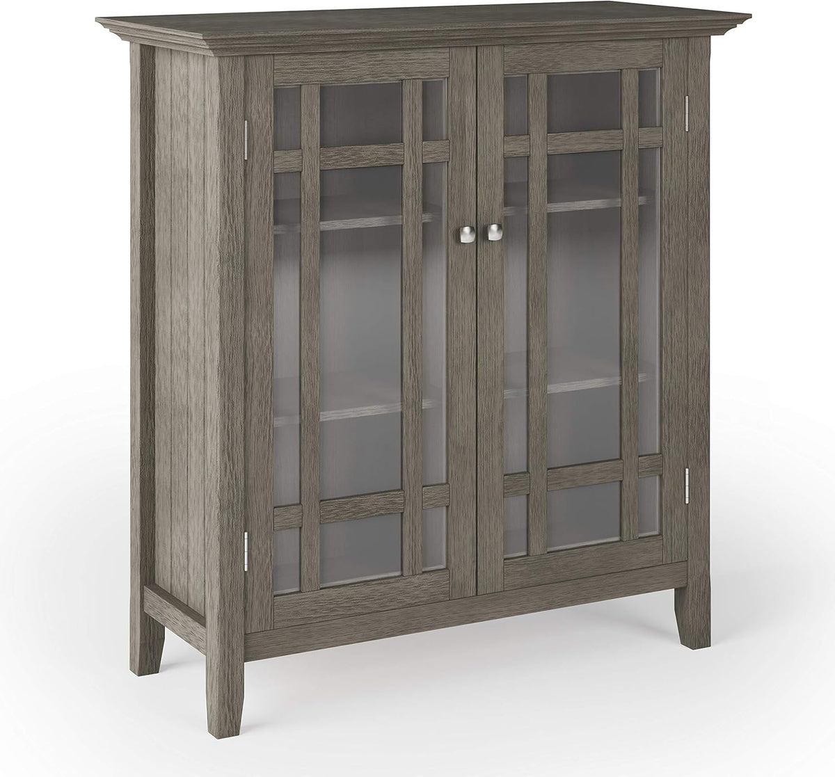 39 inch Rustic Medium Storage Cabinet with 2 Tempered Glass Doors K28157