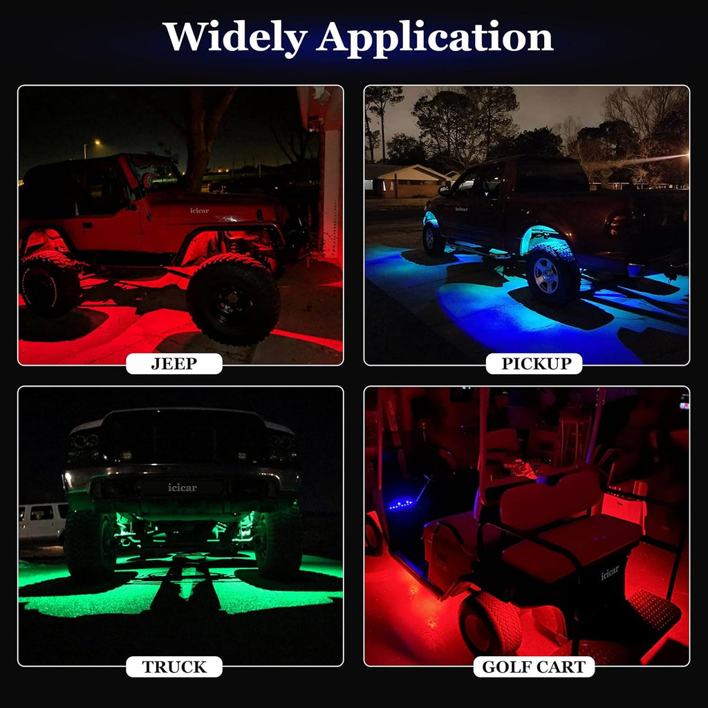 LED Rock Lights, 180 LEDs RGB IP68 Waterproof (12 Pods) S64608