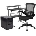 Ergonomic Desk, Chair and Filing Cabinet 3-Piece Set U389