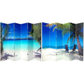 6 ft. Tall Double Sided Ocean Canvas Room Divider I66656