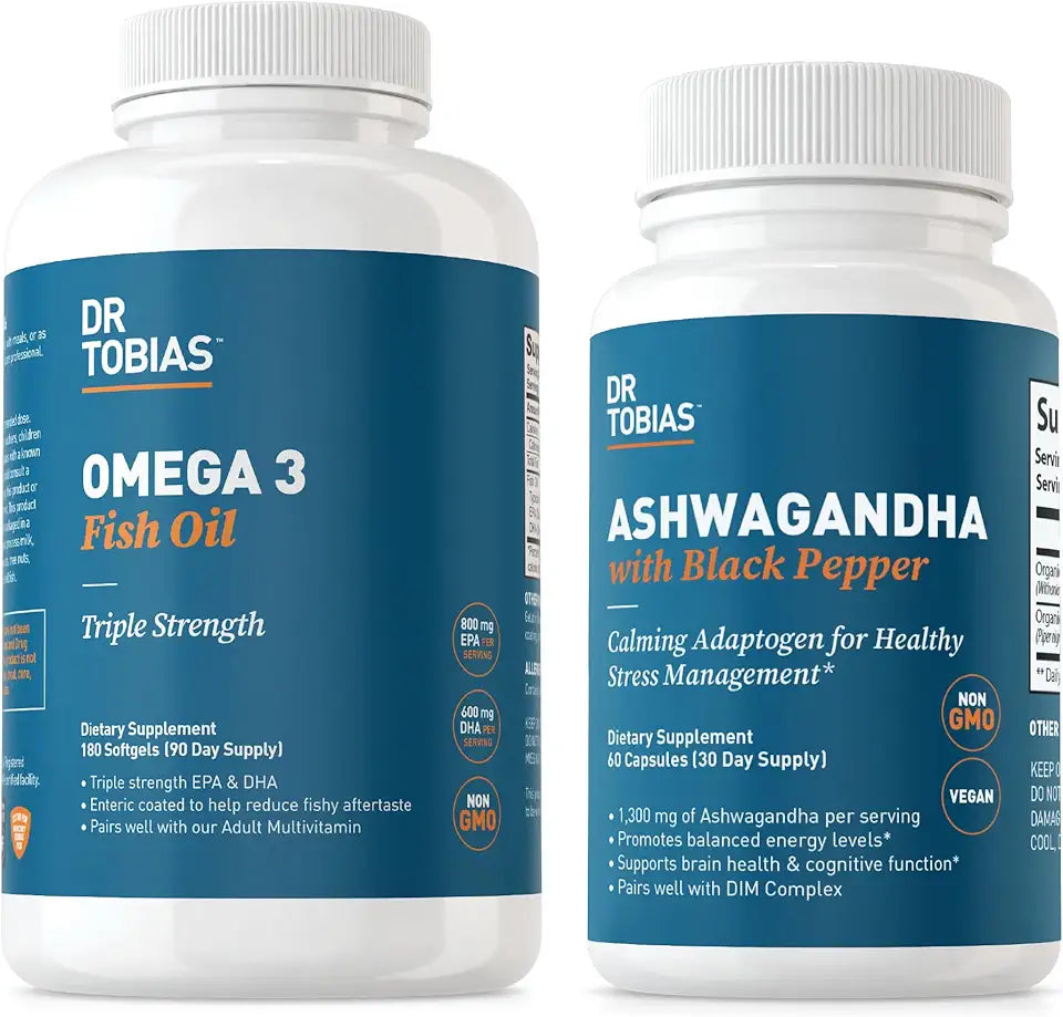 Omega 3 Fish Oil and Ashwagandha Capsules J274