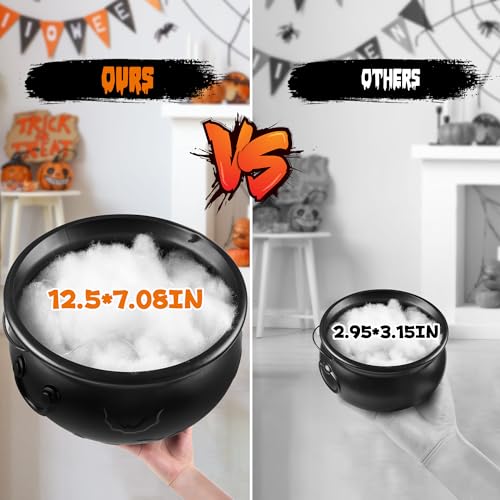Black Plastic Cauldron with Lights S726464