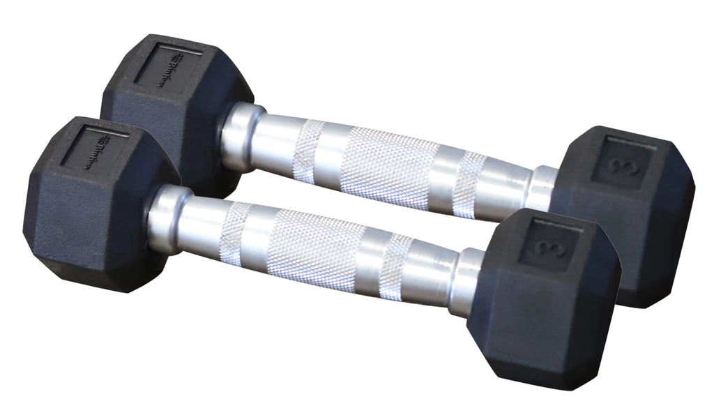Rubber Coated Hexagon Dumbbells Pairs H100789