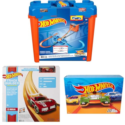 Toy Car Track Builder Playset with 25 Component Parts & 1:64 Scale Vehicle O85676