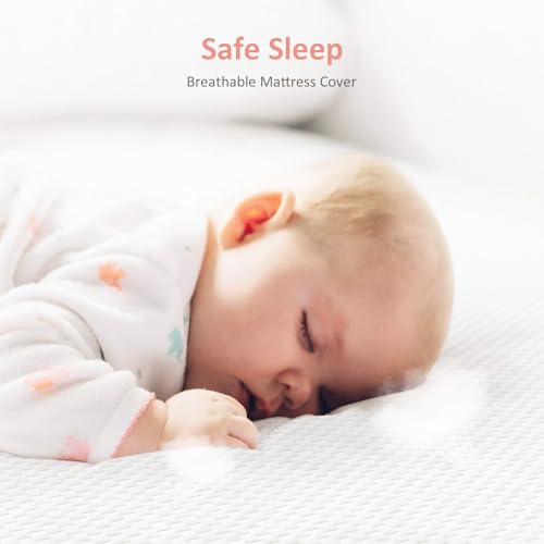 White Pink Dual Sided Memory Foam Crib Mattress E60840