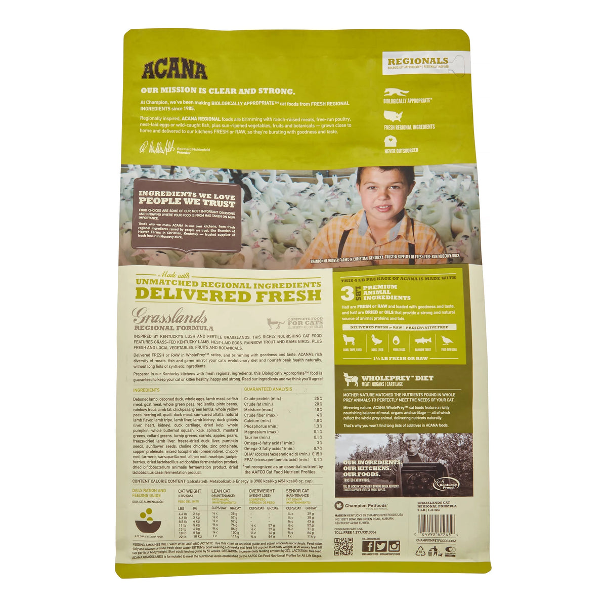 Grain-Free Lamb, Duck & Fish Dry Cat Food, 4 lb A7596