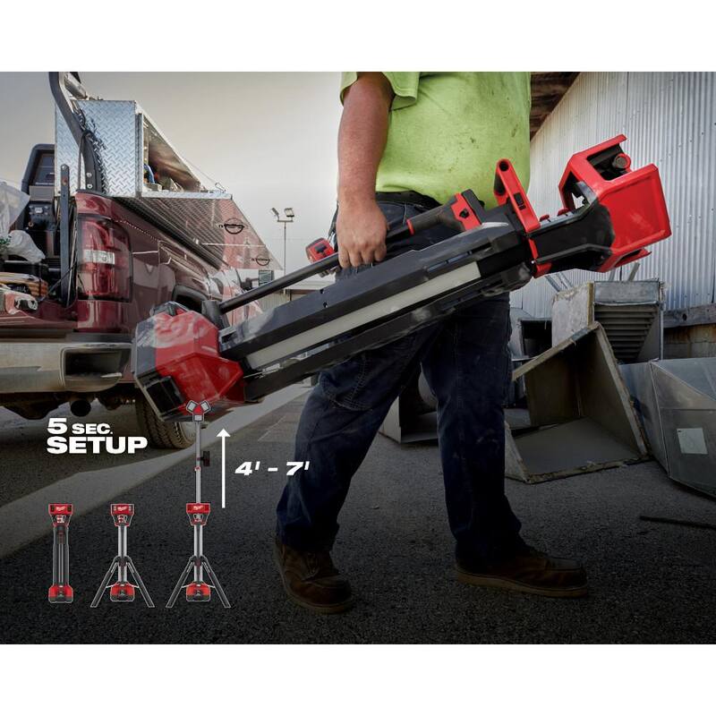 18-Volt Lithium-Ion Cordless Tower Light with Charger and 8.0 Ah Battery R53278