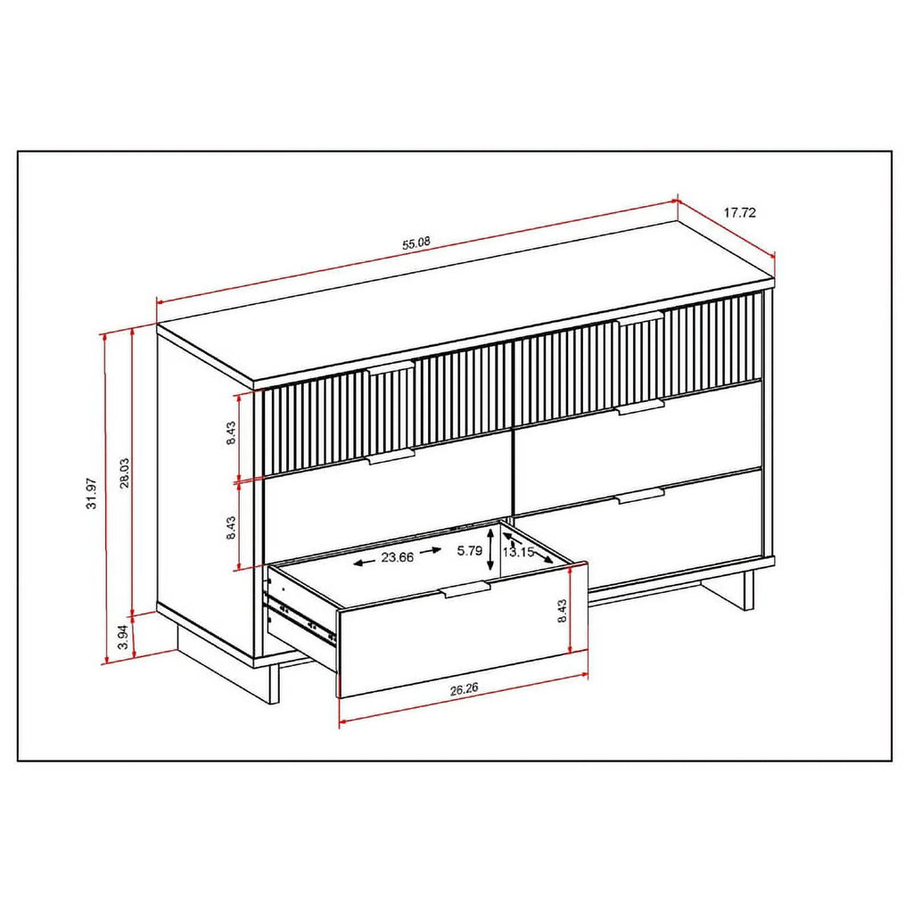 Sage Green Engineered Wood Double Dresser I384