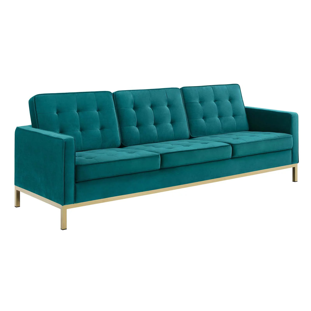 Gold Teal Velvet Sofa Y609