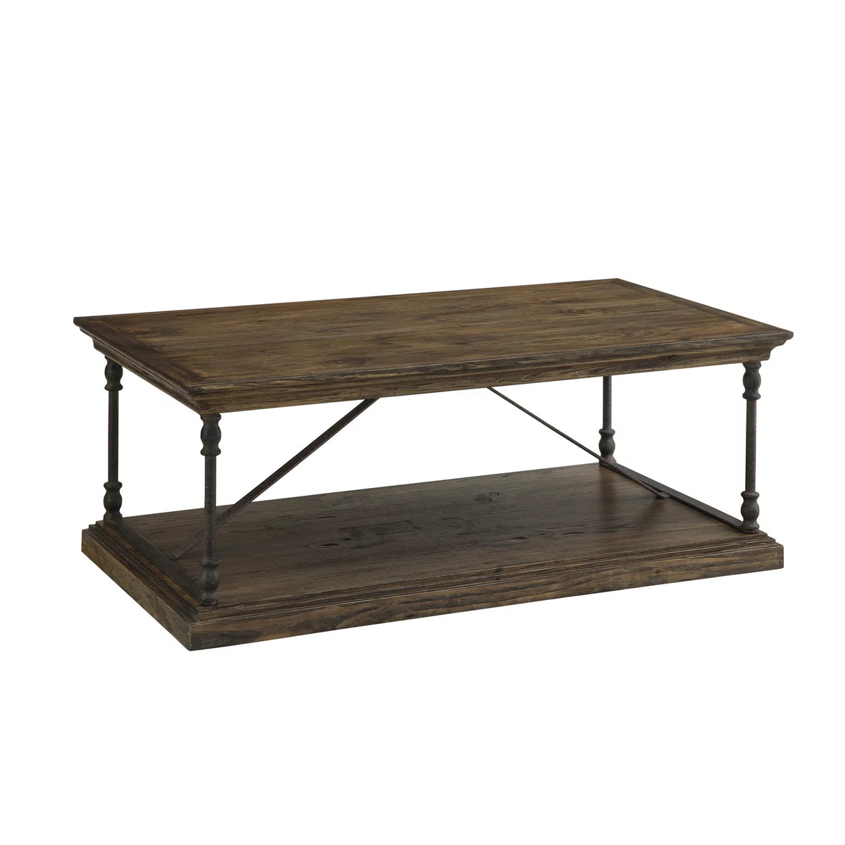 Medium Brown Cocktail Table with Slab Top and Base Q8792