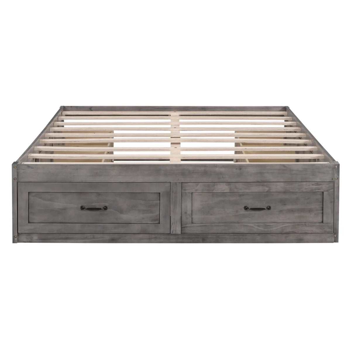 Full Size Wood Captain Bed with 6 Storage Drawers O175