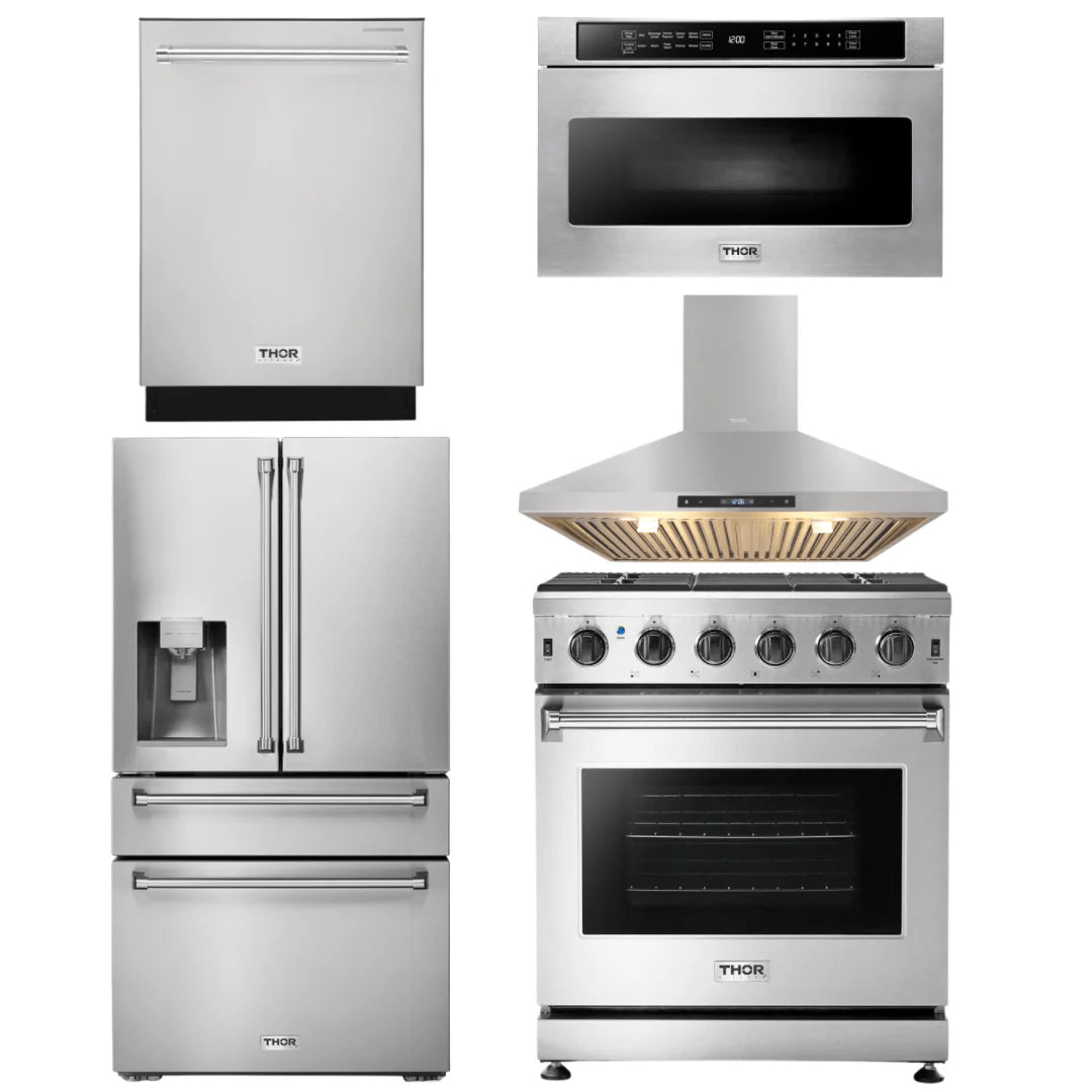 30 In. Propane Gas Range 5 Piece Kitchen Set B2090