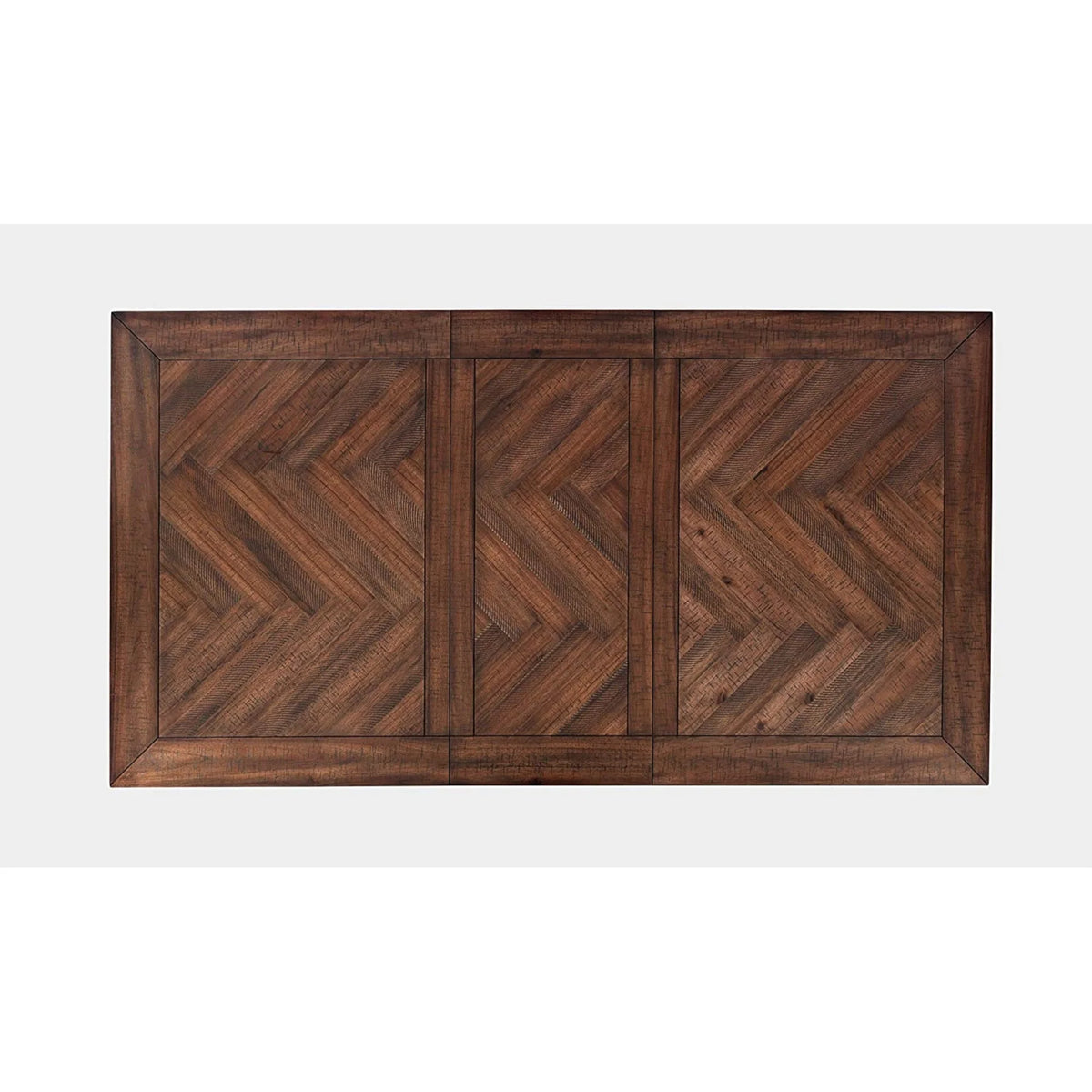 Distressed Acacia Herringbone Dining Table F6428