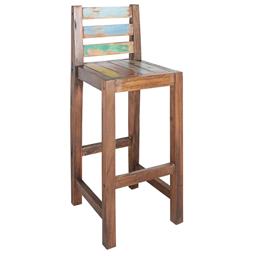 Solid Reclaimed Wood Bar Stools 2 pcs Q9576