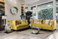 Royal Yellow Microfiber Sofa and Loveseat U14935