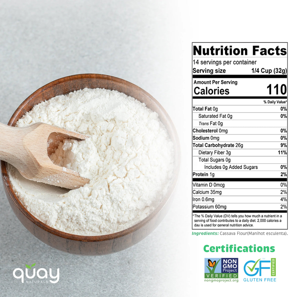 Cassava Flour, 4 lbs, Gluten Free & Grain-Free J280