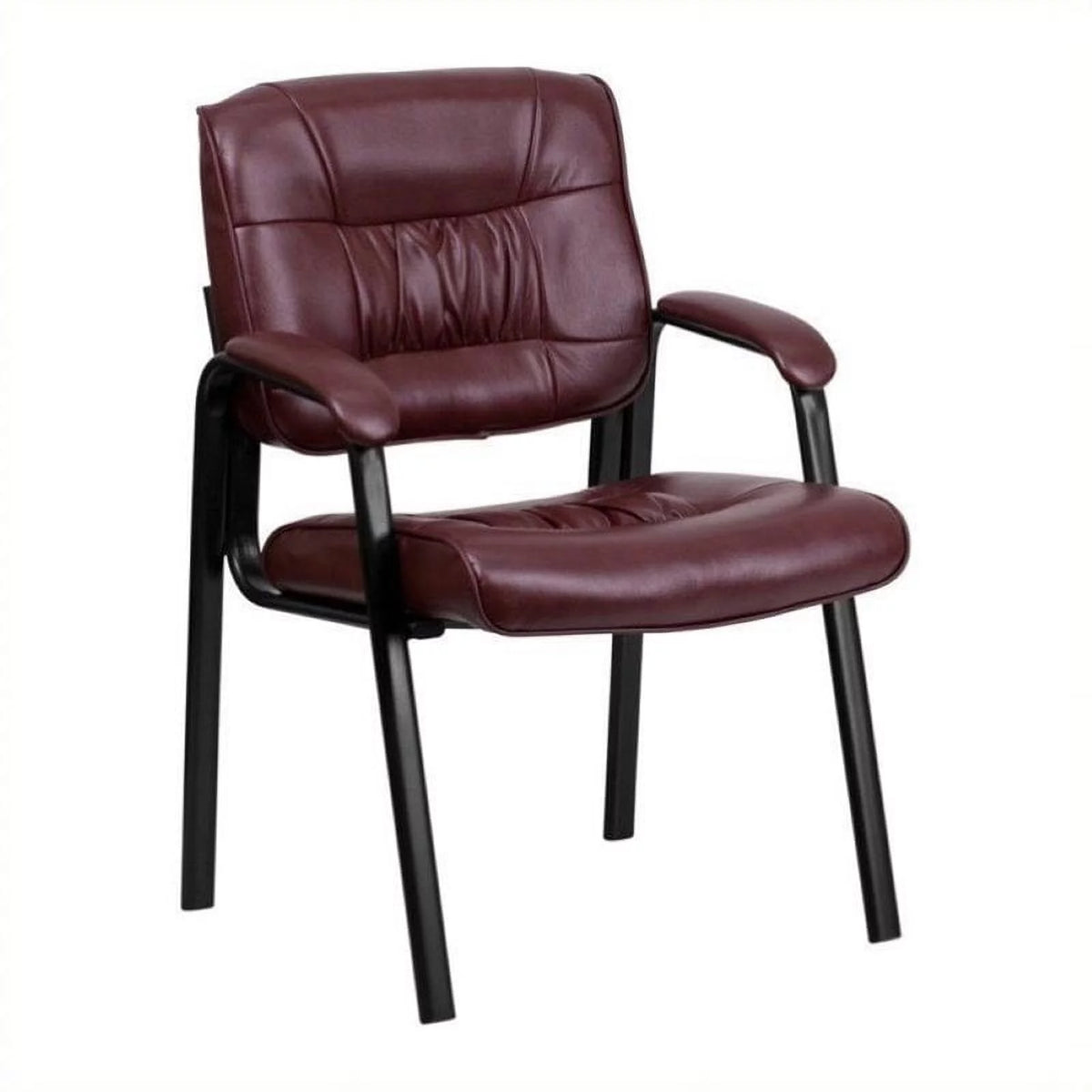 Leather Guest Chair with Black Frame E662607