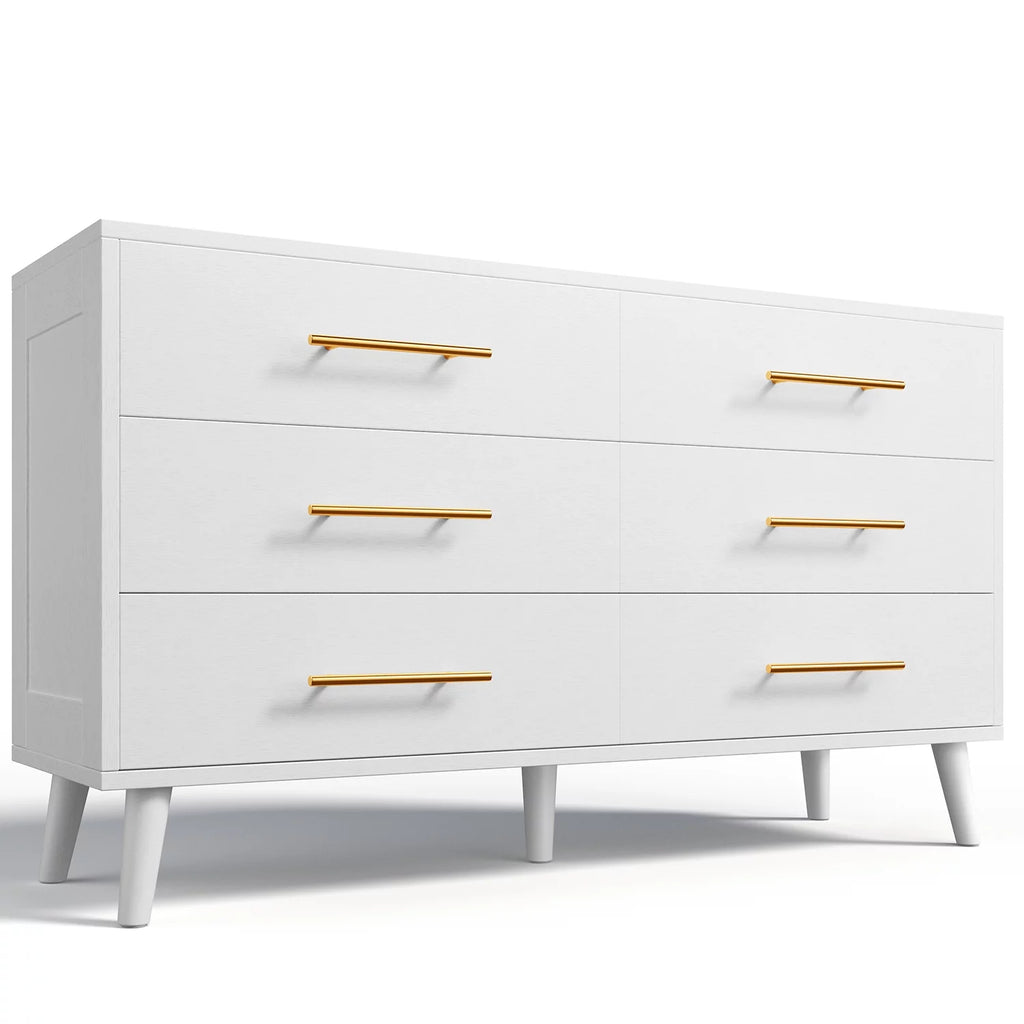 White 6 Drawer Dresser D3463